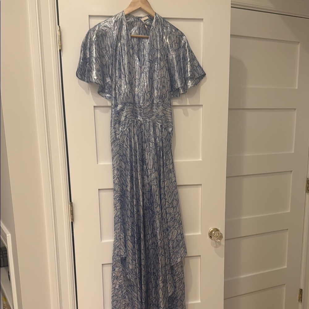 Elegant Blue Patterned Dress